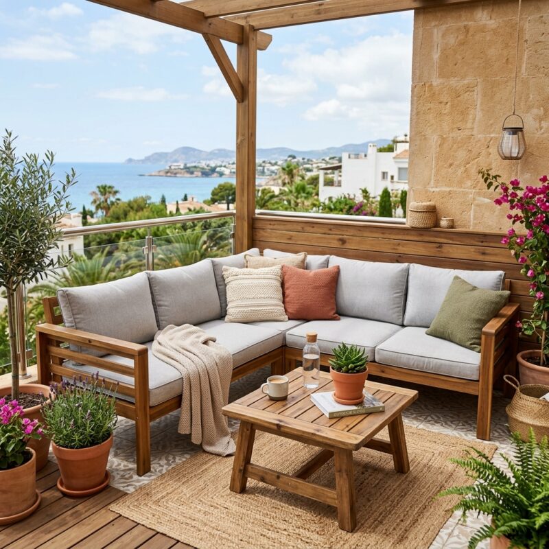 פינת ישיבה למרפסת מעץ - המחשה לפינת ישיבה למרפסת מעץ - כך תשדרגו את החו...